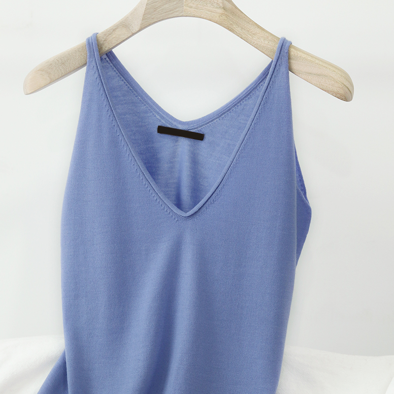 APCSHOP修身打底精纺纯羊绒吊带