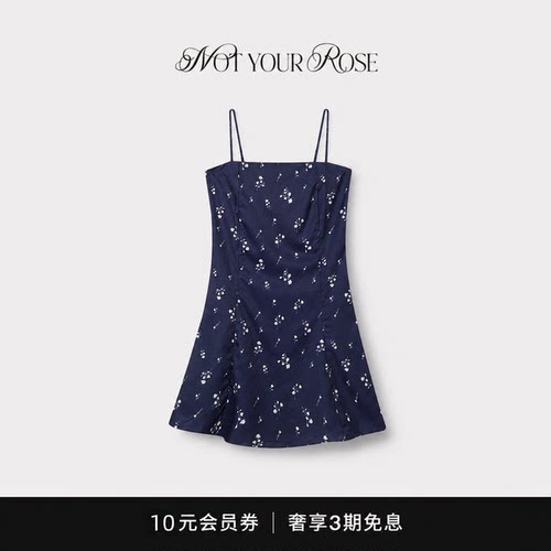 【现货】韩国Notyourrose系带花卉吊带裙新款碎花度假风纯欲女