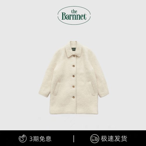 【现货】韩国小众 the barnnet 八奶氛围感 白色毛毛大衣外套