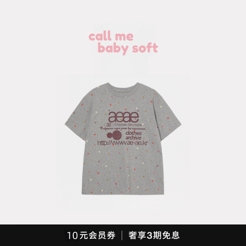 ●callmebabysoft韩国小众aeae短袖彩色波点字母印花T恤宽松上衣