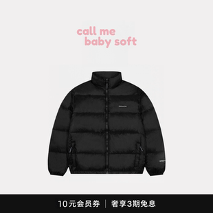 ●callmebabysoft韩国潮牌秋冬羽绒服立领拉链纯色宽松休闲外套潮