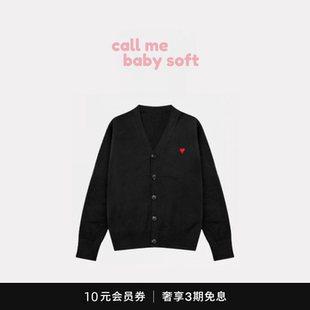 ●callmebabysoft开衫毛衣大爱心提花宽松休闲慵懒感情侣款针织衫