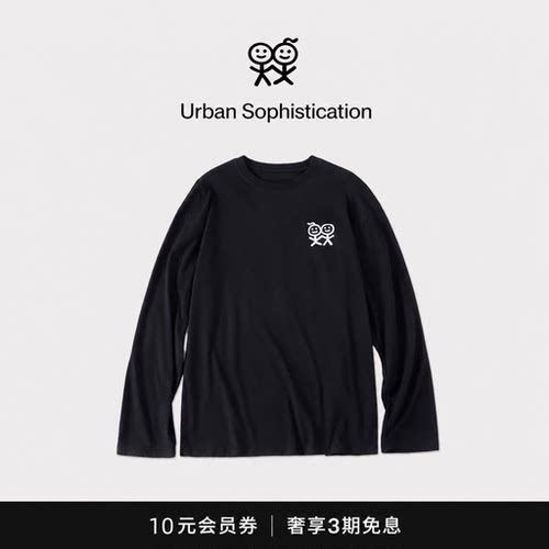 【现货】韩国Urban火柴人慵懒风印花长袖T恤女宽松百搭显瘦上衣潮
