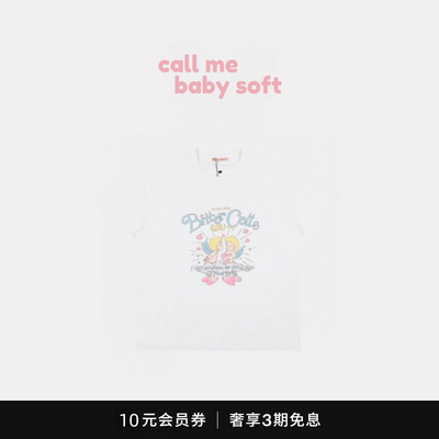 ●callmebabysoft韩国Bitter Cells丘比特天使卡通圆领短袖T恤女