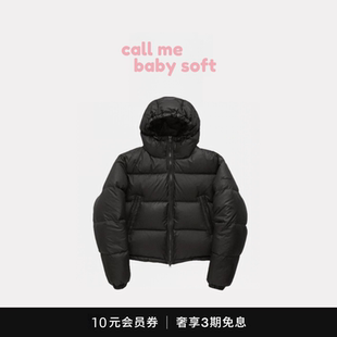 羽绒服外套上衣 callmebabysoft韩国小众90鹅绒保暖抽绳连帽短款