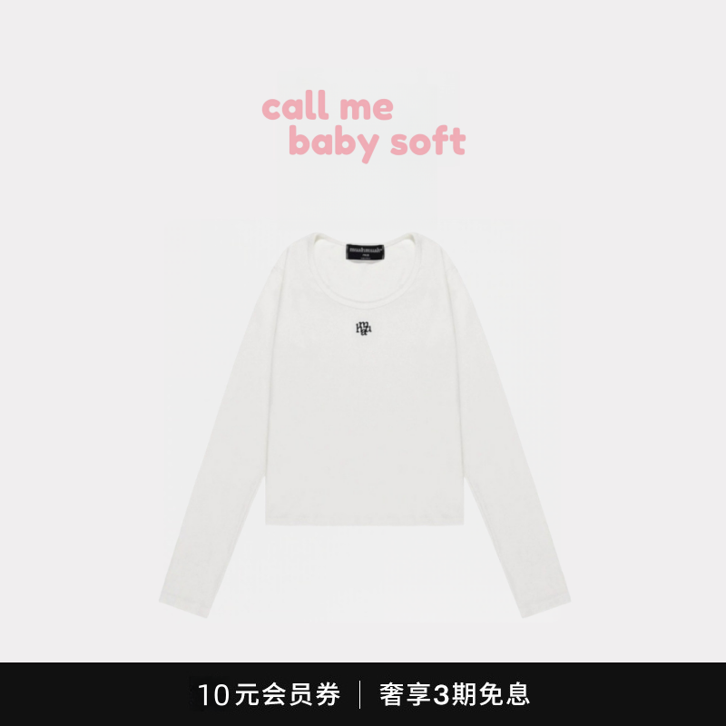 【现货】callmebabysoft韩国潮牌muahmuah显瘦圆领长袖T恤打底衫,运动服/休闲服装,运动T恤,淘宝优惠券,粉丝福利购,淘宝优惠卷