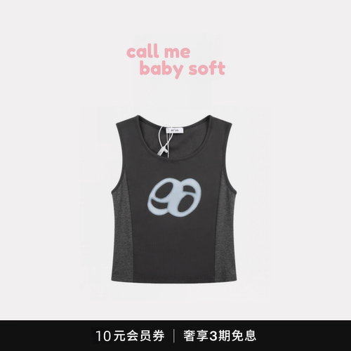 ●callmebabysoft韩国小众潮牌ason修身撞色背心无袖短款上衣T恤