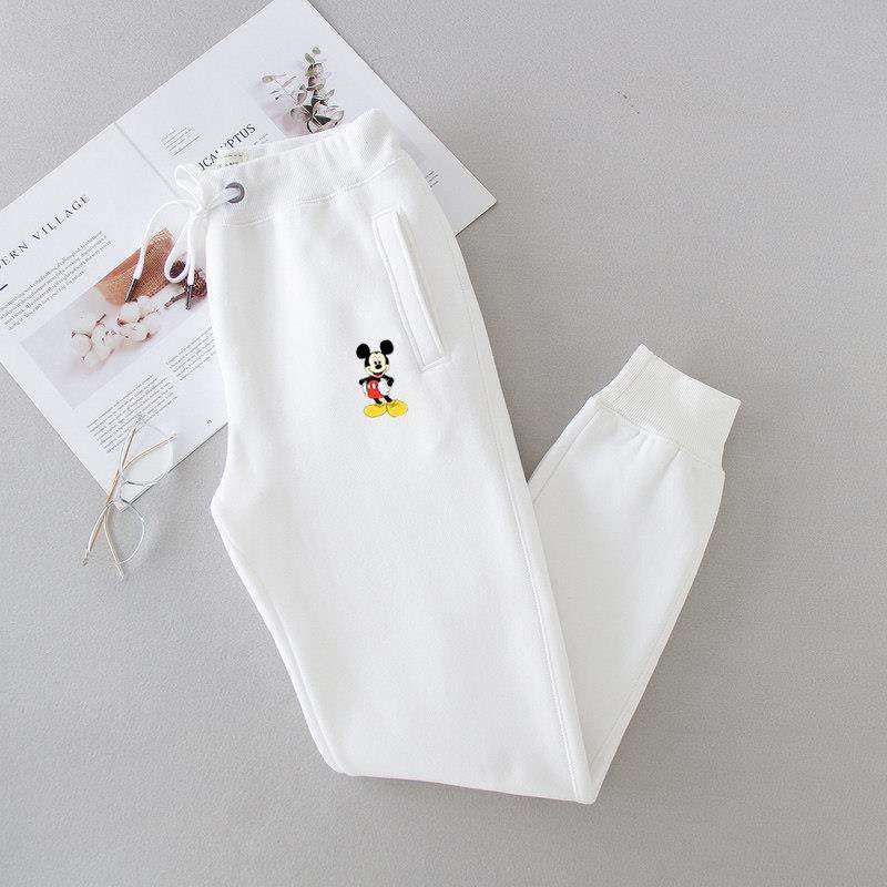 时尚品牌白色女士运动裤2025秋冬新款韩式宽松休闲裤羊毛衬薄打底