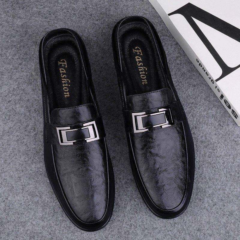 潮牌秋季豆豆鞋男2025新款真皮高档商务休闲鞋软底透气男士皮鞋潮