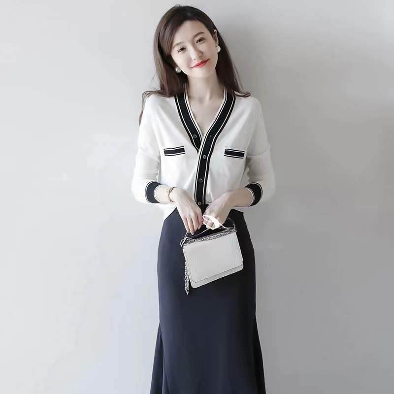 欧洲站2024年春装新款气质减龄英伦风名媛御姐职业裙子两件套装女