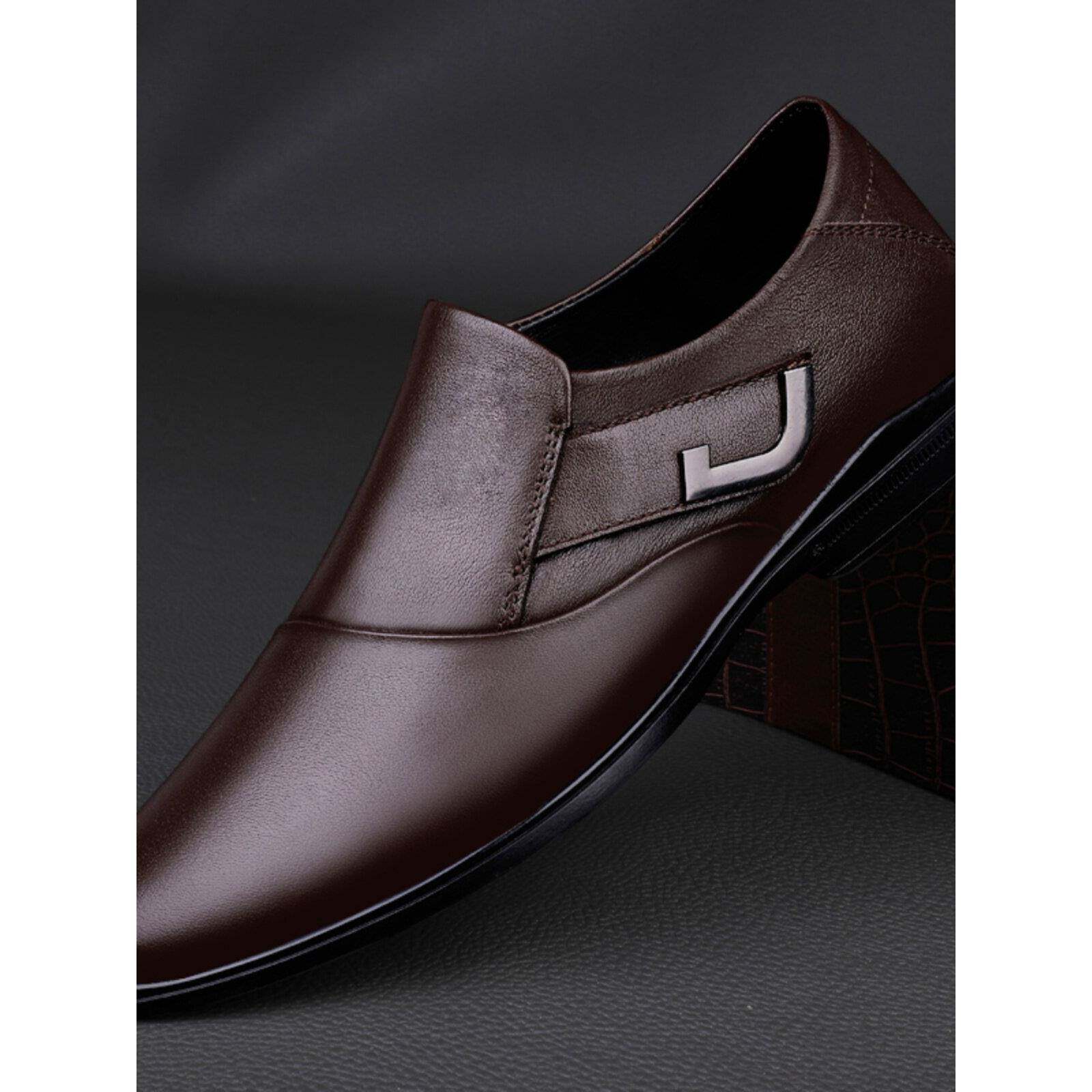 意大利手工商务正式男士皮鞋，羊毛衬里大码真皮豆帽鞋，单腿英国