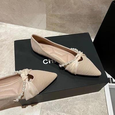 香港2025春新款浅口平底单鞋女小众法式玛丽珍气质软底小香风瓢鞋