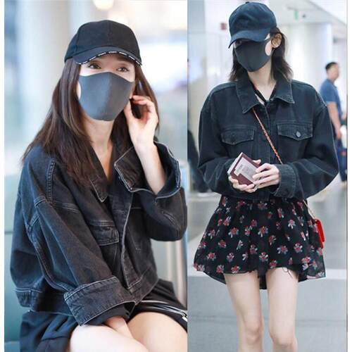 古力娜扎同款chic牛仔短款外套女复古女港风黑色宽松百搭上衣
