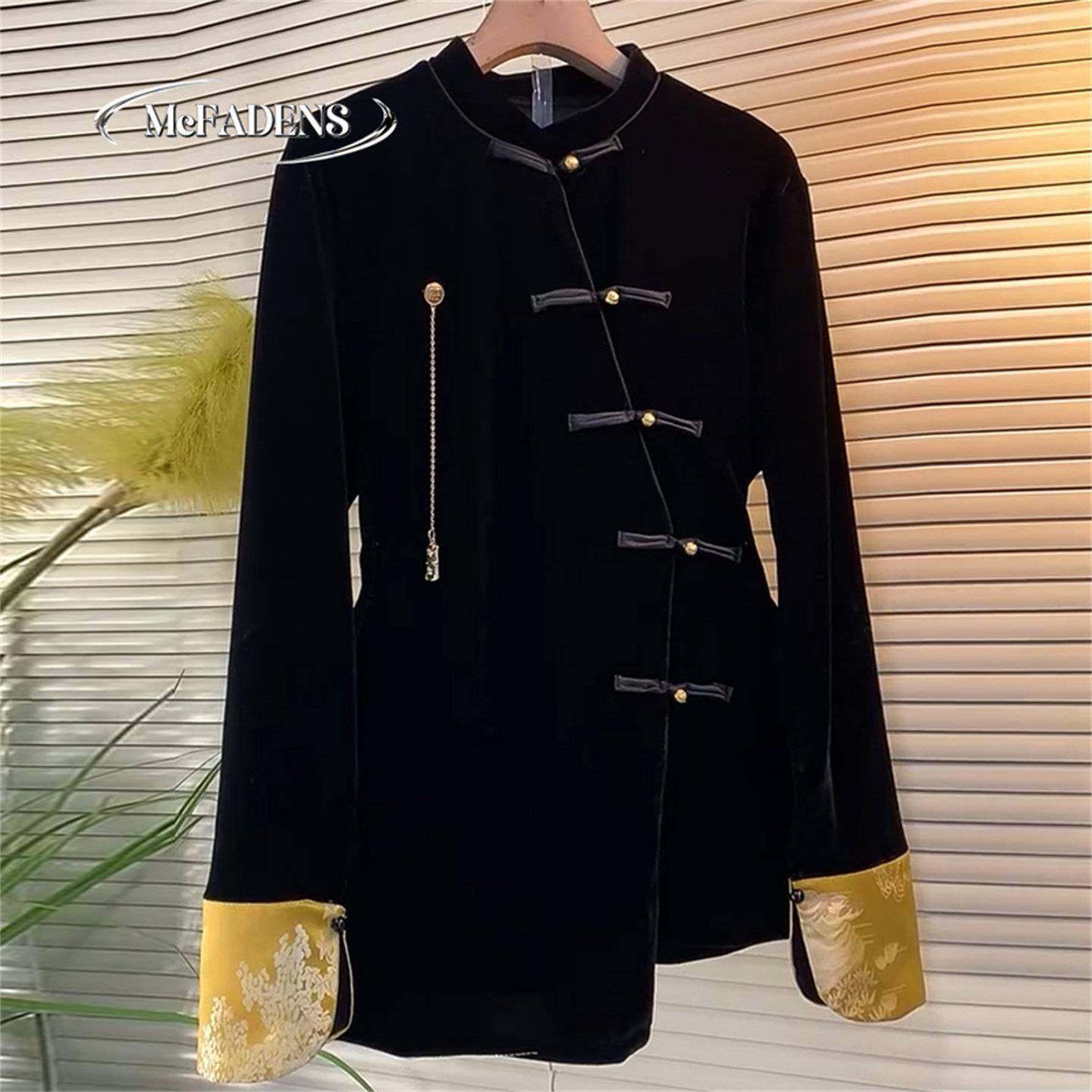 香港大码女装中式立领盘扣拼接小衫胖妹妹黑色显瘦气质复古风上衣