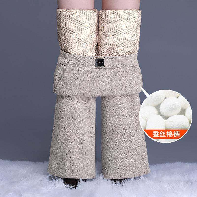 高档轻奢蚕丝棉裤女外穿冬季加厚保暖中年妈妈裤子高腰毛呢微喇裤,女装/女士精品,棉裤/羽绒裤,淘宝优惠券,粉丝福利购,淘宝优惠卷