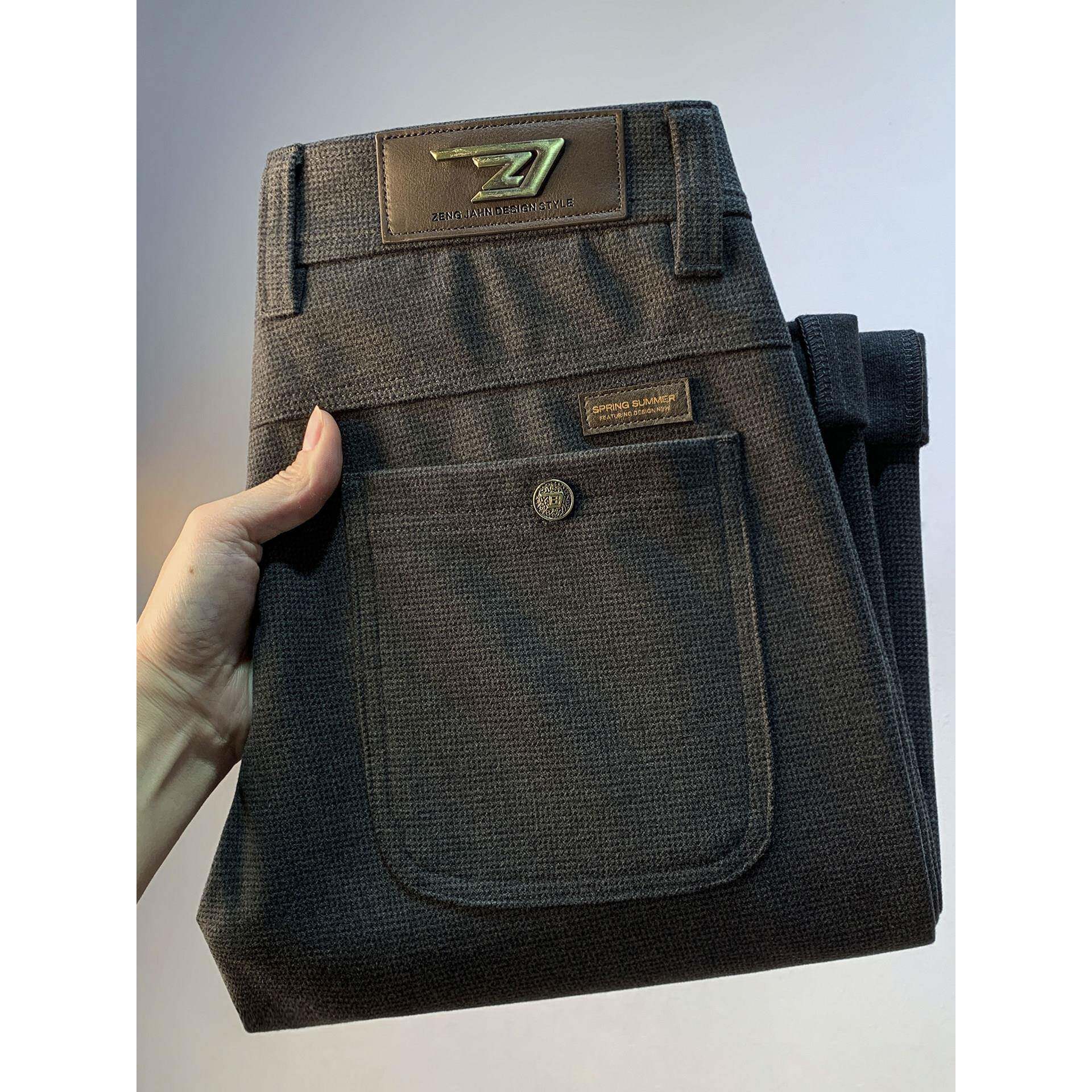 香港秋冬新款直筒男士休闲裤潮流百搭轻奢商务裤子厚款百搭小西裤