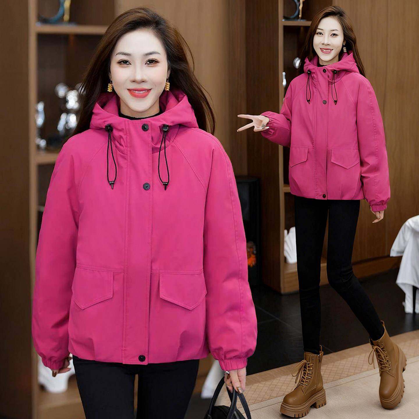 香港代购户外休闲风连帽短款冲锋衣女冬新款百搭显瘦保暖棉服外套,女装/女士精品,短外套,淘宝优惠券,粉丝福利购,淘宝优惠卷