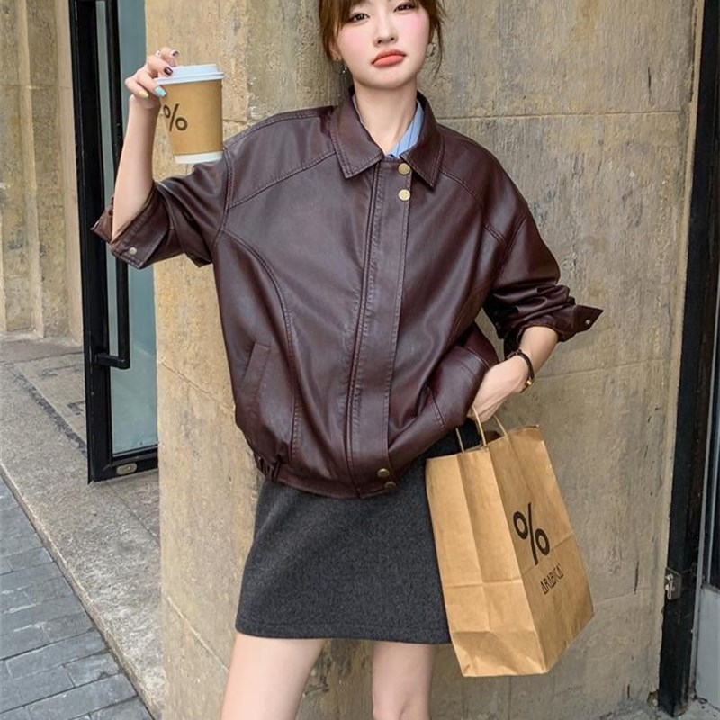 Coex Mall 首尔 重磅~春季安哥拉红色皮衣外套高级夹克