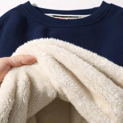 MAROLIO~抗寒零下20度！羊羔绒卫衣男冬季加绒加厚保暖圆领套头衫