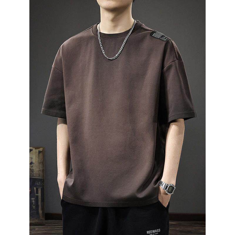美式重磅复古短袖t恤男夏季2026新款高级感潮牌水洗圆领半袖上衣