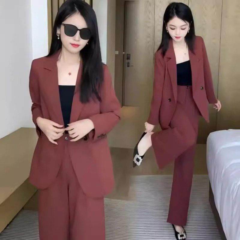 香港代购高级感西装女春秋新款洋气质显瘦职业西服阔腿裤两件套装,女装/女士精品,时尚套装,淘宝优惠券,粉丝福利购,淘宝优惠卷