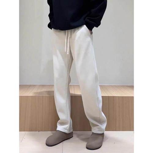 Mostarsea~高级感舒适休闲裤潮流男裤时尚弯刀裤简约百搭直筒裤