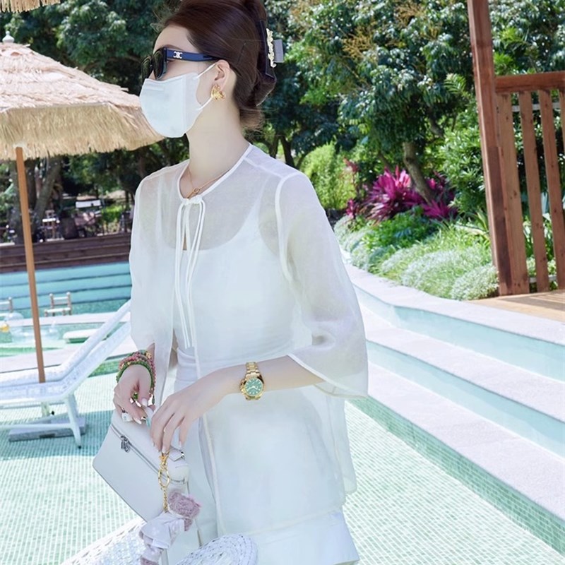 夏装搭配一整套减龄高级感小香风新中式国风马甲短裤套装女