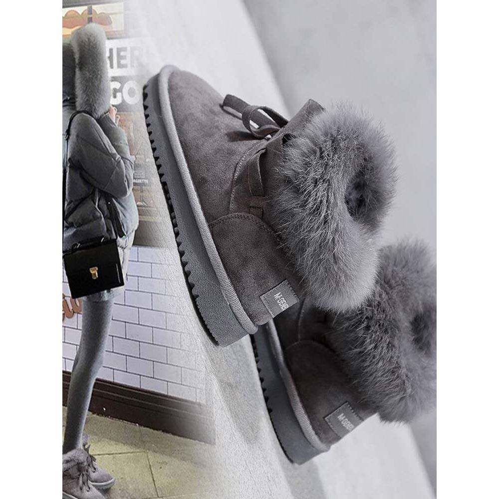 潮牌加厚毛毛雪地靴女款2025冬季新款保暖棉鞋子短筒厚底加绒短靴