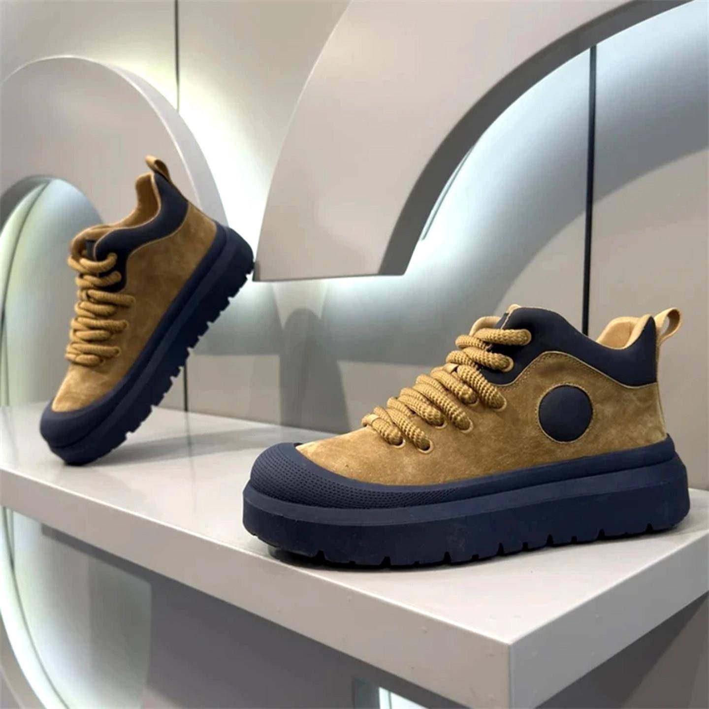 潮牌翻毛皮马丁靴男高帮秋季新款男鞋舒适英伦中帮靴厚底工装鞋,流行男鞋,马丁靴,淘宝优惠券,粉丝福利购,淘宝优惠卷