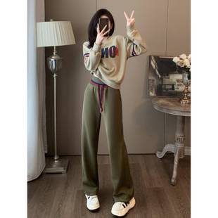 欧洲站运动套装女秋冬2025年新款时尚高级感加绒加厚卫衣两件套潮