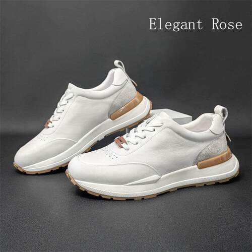 ELEGANT ROSE 男鞋2024秋冬款真皮小白鞋厚底欧洲站小众板鞋潮鞋