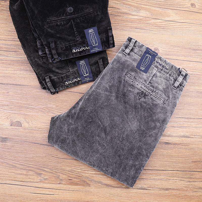 Mostarsea~奢华进口！灯芯绒男裤秋冬厚款直筒弹力条绒保暖休闲裤