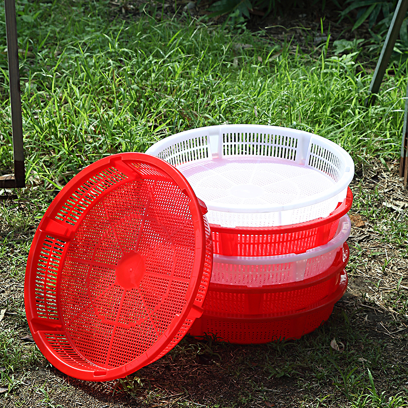 空间大！圆形塑料虾婆筐皮皮虾鲍鱼筛海参苗筐海鲜筐周转箩框水产