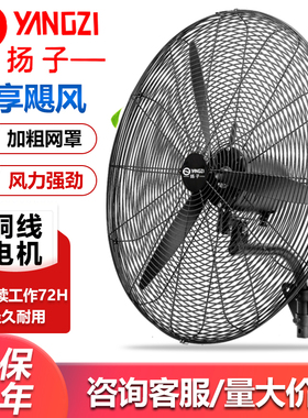 扬子工业风扇大功率牛角扇落地风扇强力除甲醛商用壁挂式风扇挂壁