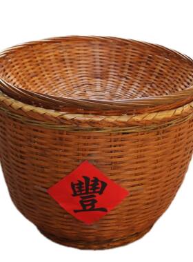 竹编箩筐饭店明档展示