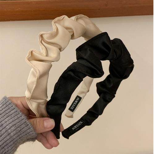 网红高级感布艺褶皱发箍明星同款高颅顶气质压发发卡头窟女款秋