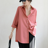 TRR 口袋设计上衣时髦衬衣 女 实穿小众Fashion小个子宽松长袖 衬衫