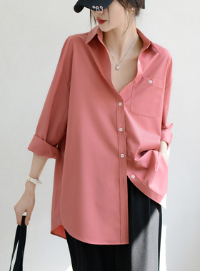 TRR 实穿小众Fashion小个子宽松长袖衬衫女 口袋设计上衣时髦衬衣