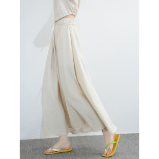 优雅立裁长裙显瘦通勤OL插口袋压褶裙 简约半身裙夏 TRR 文艺女主