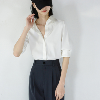 trr无瑕暗门襟微修身chic白衬衫