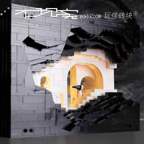 治愈系创意积木拼搭守望理想