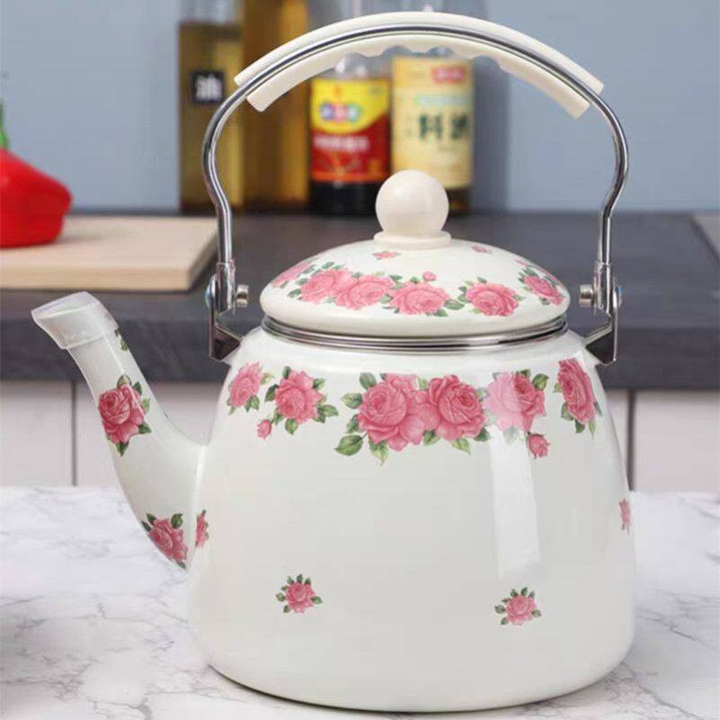 珐琅搪瓷茶水壶功夫泡茶水壶家用大号单壶耐热茶具电磁炉直火加热