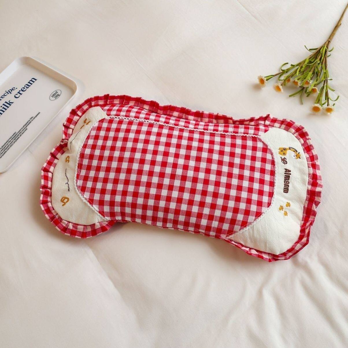 儿童水洗月牙枕头套月牙形纯棉颈椎耐脏成人枕皮学生单人枕套四季