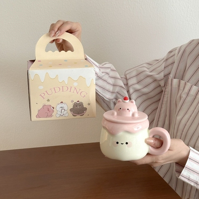 呆萌高颜值陶瓷马克杯生日礼物便宜显贵公主风送女生杯子少女心