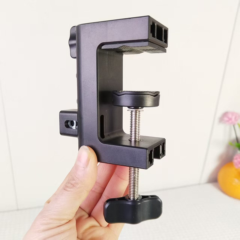 手机直播支架悬臂支架底座配件床头桌面固定两用麦克风马扣工字夹