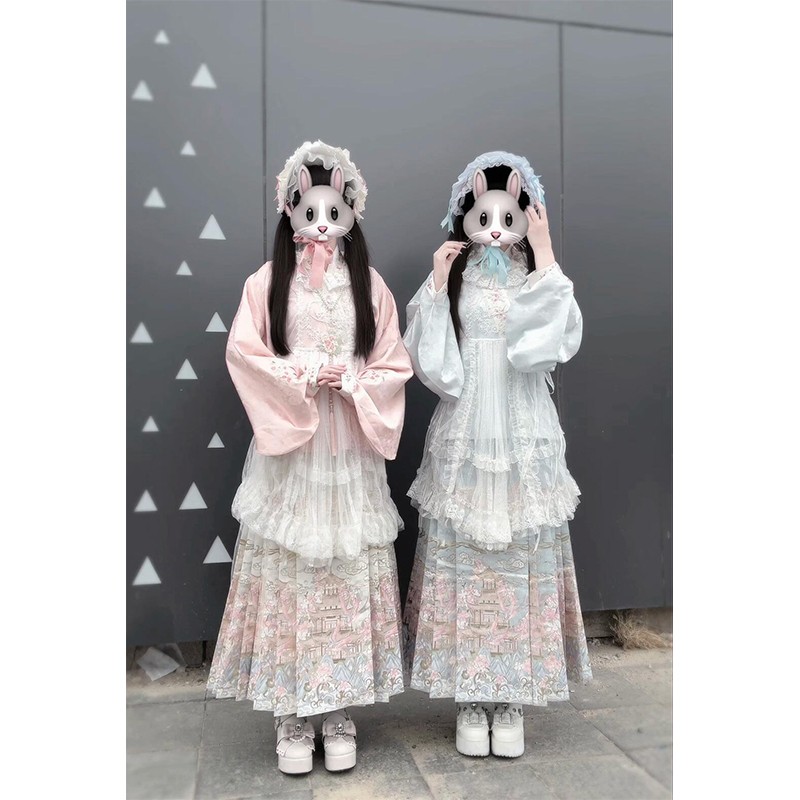 汉洋折衷汉服女明制琵琶袖交领上衣马面裙洛丽塔lolita裙甜美优雅