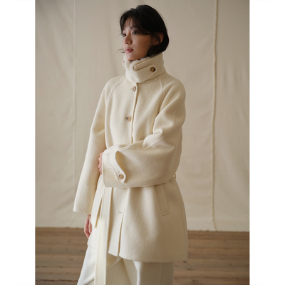 commusememory双面尼羊毛大衣