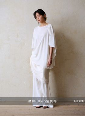 commuse memory 『松弛漫漫』高支强捻丝光双面慵懒感针织T恤套装