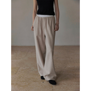 女 亲肤桑蚕丝羊毛拉毛显瘦休闲长裤 commuse memory秋冬直筒休闲裤