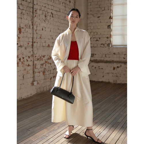 commuse时髦通勤立领长袖衬衣